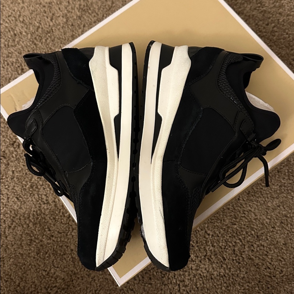 Michael Kors Black and White Platform Lula Trainer Sneakers - Picture 3 of 5